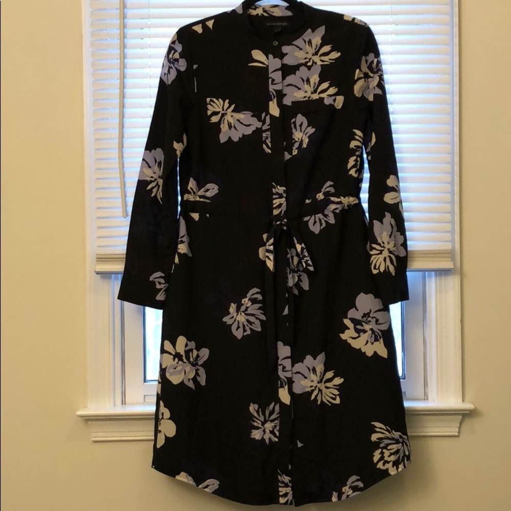 Banana Republic Black and Purple Floral Dress